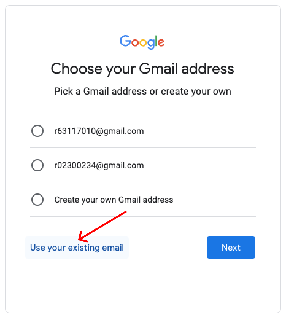 Use your existing email